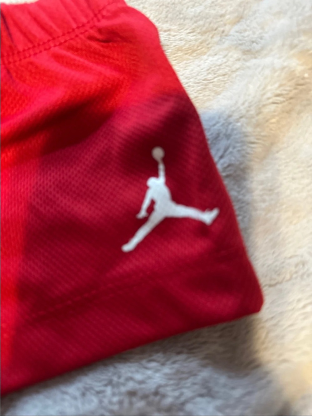 Jordan Red Kids' Athletic Shorts with White Jumpman